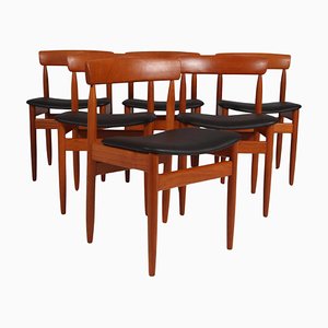 Dining Chairs in Teak and Leather from Farsø Stolefabrik, Denmark, 1960s, Set of 6-HJB-1822318