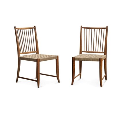 Dining Chairs in Walnut and Seat in Rope by Paolo Buffa, 1938, Set of 2-OHK-1738959