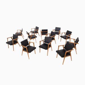 Dining Chairs in Wood and Leather Attributed to Franco Albini, Set of 6-RCE-1279037