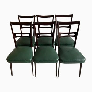 Dining Chairs in Wood and Skai by Ico & Luisa Parisi, 1960s, Set of 6-EBQ-1784928