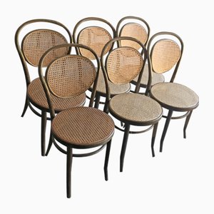 Dining Chairs in Wood Cane, Germany, 1960s, Set of 6-OXJ-995135