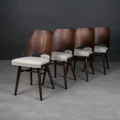 Dining Chairs Model 514 in Boucle by Radomir Hofman for Ton, 1960s, Set of 4-WZF-1729673