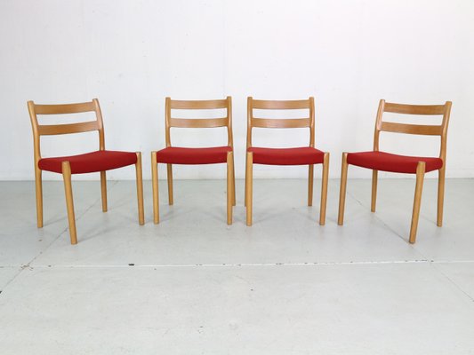 Dining Chairs Model-84 by Niels Otto Moller for Højbjerg, Denmark, 1970s, Set of 4-DT-2026170