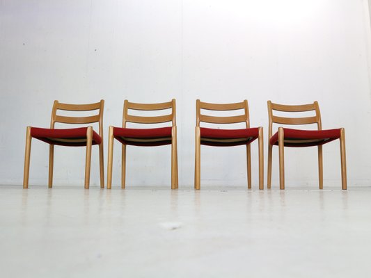 Dining Chairs Model-84 by Niels Otto Moller for Højbjerg, Denmark, 1970s, Set of 4-DT-2026170