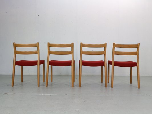 Dining Chairs Model-84 by Niels Otto Moller for Højbjerg, Denmark, 1970s, Set of 4-DT-2026170