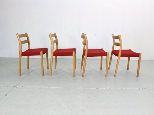 Dining Chairs Model-84 by Niels Otto Moller for Højbjerg, Denmark, 1970s, Set of 4-DT-2026170