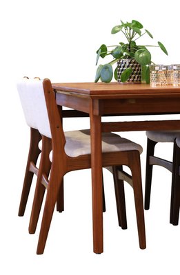 Dining Chairs Model 89 in Teak and Beige Upholstery attributed to Erik Buch, Denmark, 1960s, Set of 4-BPJ-1762820