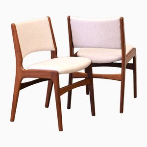 Dining Chairs Model 89 in Teak and Beige Upholstery attributed to Erik Buch, Denmark, 1960s, Set of 4-BPJ-1762820