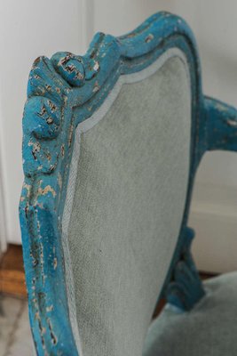 Dining Chairs with Azure Blue Patina, Set of 6-TDA-1376412