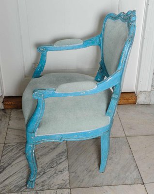 Dining Chairs with Azure Blue Patina, Set of 6-TDA-1376412