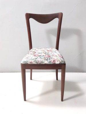 Dining Chairs with Beech Frame and Linen Patterned Fabric attributed to Carlo Enrico Rava, 1950s, Set of 4-JPQ-1820846