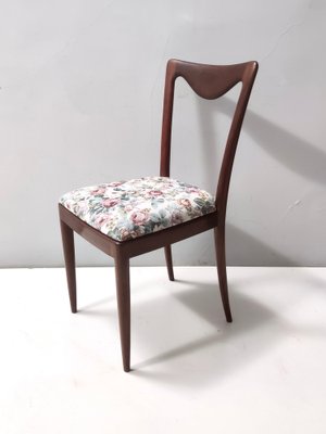 Dining Chairs with Beech Frame and Linen Patterned Fabric attributed to Carlo Enrico Rava, 1950s, Set of 4-JPQ-1820846