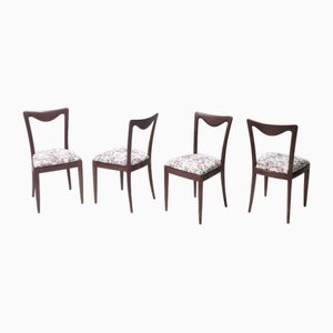 Dining Chairs with Beech Frame and Linen Patterned Fabric attributed to Carlo Enrico Rava, 1950s, Set of 4-JPQ-1820846