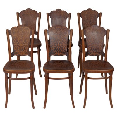 Dining Chairs with Flower Decor Pattern from Thonet, Austria, 1913, Set of 6-KL-1372336