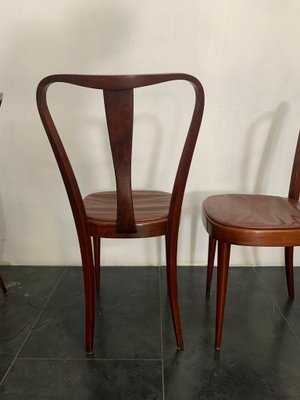 Dining Chairs with Leatherette Seat from Pirelli Sapsa, 1950s, Set of 6-IJR-848179