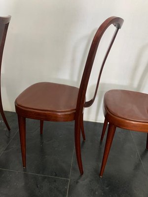 Dining Chairs with Leatherette Seat from Pirelli Sapsa, 1950s, Set of 6-IJR-848179