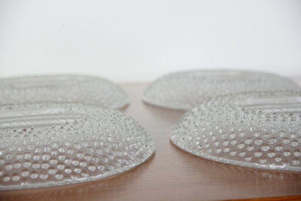 Dining Glass Plates from Bohemia Crystal & Tesla Holesovice Praha, Set of 4, 1960s-IND-1351252