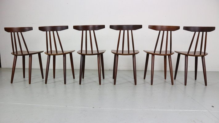 Dining Room Chairs 3705 by Poul Volther for Fremel Røjle, Denmark, 1960s, Set of 6-DT-2026126