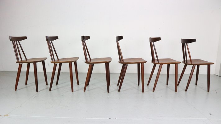 Dining Room Chairs 3705 by Poul Volther for Fremel Røjle, Denmark, 1960s, Set of 6-DT-2026126