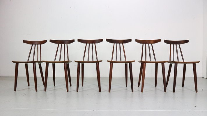 Dining Room Chairs 3705 by Poul Volther for Fremel Røjle, Denmark, 1960s, Set of 6-DT-2026126