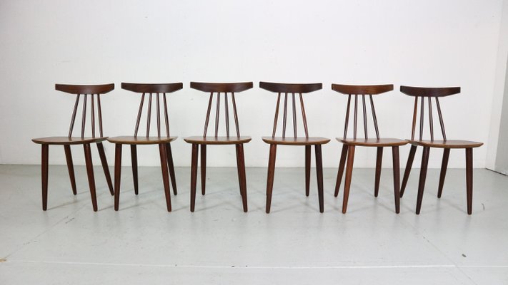 Dining Room Chairs 3705 by Poul Volther for Fremel Røjle, Denmark, 1960s, Set of 6-DT-2026126