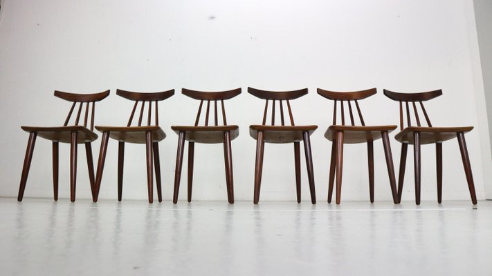 Dining Room Chairs 3705 by Poul Volther for Fremel Røjle, Denmark, 1960s, Set of 6-DT-2026126