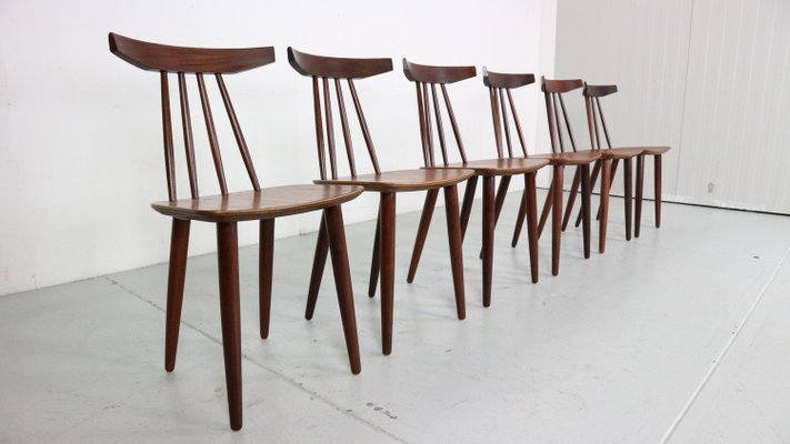 Dining Room Chairs 3705 by Poul Volther for Fremel Røjle, Denmark, 1960s, Set of 6-DT-2026126