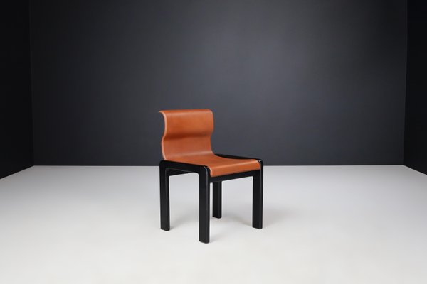 Dining Room Chairs in Cognac Leather by Afra & Tobia Scarpa, Italy, 1966, Set of 6-TRW-1797118