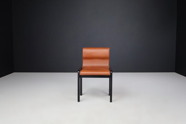 Dining Room Chairs in Cognac Leather by Afra & Tobia Scarpa, Italy, 1966, Set of 6-TRW-1797118