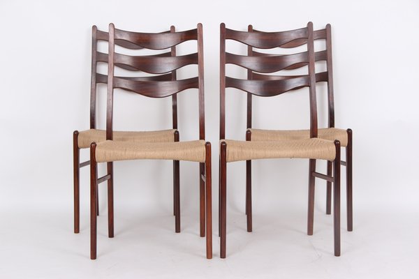 Dining Room Chairs in Rosewood by Arne Wahl Iversen, Denmark, 1970s, Set of 4-DQ-1718218