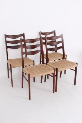 Dining Room Chairs in Rosewood by Arne Wahl Iversen, Denmark, 1970s, Set of 4-DQ-1718218