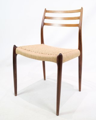 Dining Room Chairs Model 78 in Rosewood by N.O Møller, 1950s, Set of 6-UY-2027294