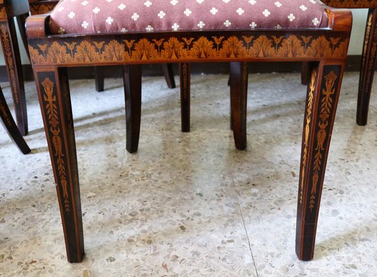 Dining Room Chairs with Lombard Neoclassical Inlays, 1990s, Set of 6-IYX-1702668