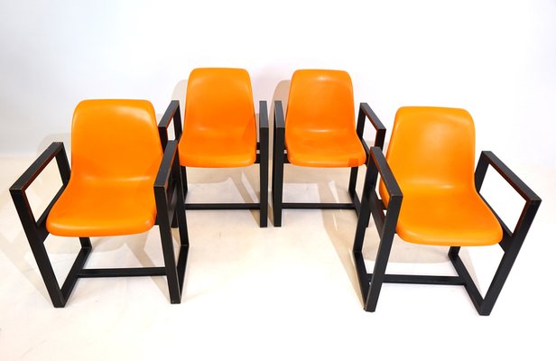 Dining Room Office Chairs from Mann Möbel, 1970s, Set of 4-HUW-1744325