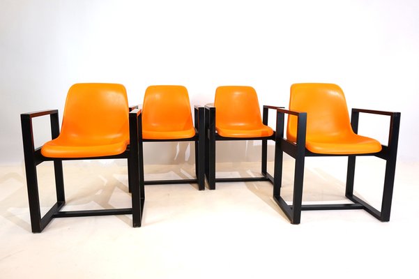 Dining Room Office Chairs from Mann Möbel, 1970s, Set of 4-HUW-1744325