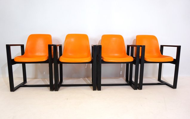 Dining Room Office Chairs from Mann Möbel, 1970s, Set of 4-HUW-1744325