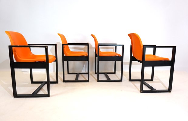 Dining Room Office Chairs from Mann Möbel, 1970s, Set of 4-HUW-1744325