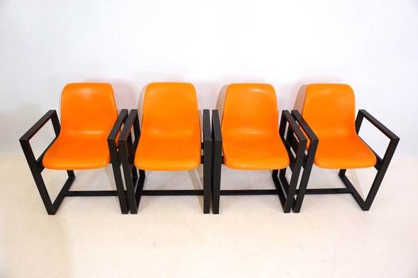 Dining Room Office Chairs from Mann Möbel, 1970s, Set of 4-HUW-1744325