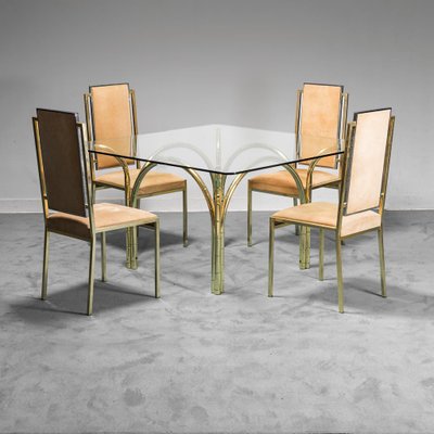 Dining Set with Table & Chairs, 1970s, Set of 5-ZLY-1017091