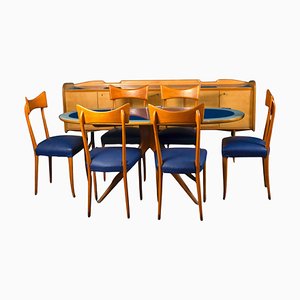 Dining Table and Chairs by Ico & Luisa Parisi, 1960s, Set of 7-MBH-2036574