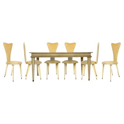 Dining Table and Chairs by Umberto Mascagni, Italy, 1950s, Set of 7-ZCI-1232533