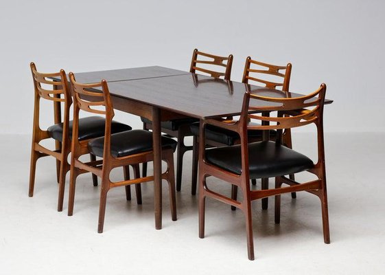 Dining Table & Chairs by Johannes Andersen, 1950, Set of 6-WN-1725862