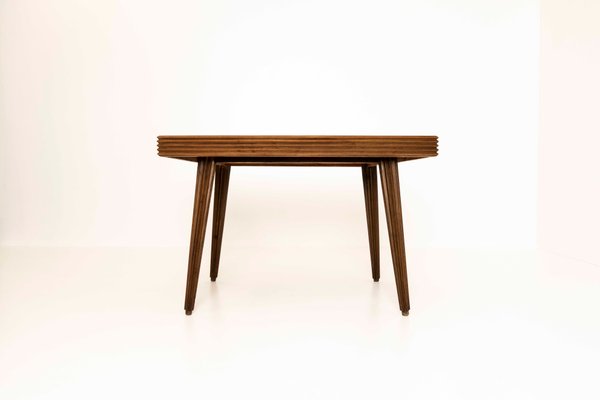 Dining Table in Veneered Walnut by Gio Ponti, Italy, 1940s-UQV-1220255