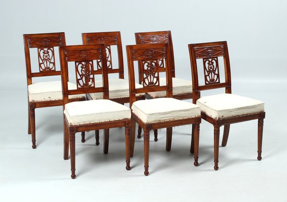 Directoire Dining Chairs, Set of 6-ZLE-1744412