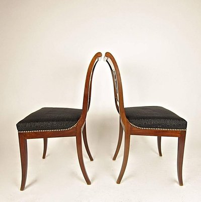 Directoire Mahogany Side Chairs with Brass Banding, Set of 4-KMT-727026