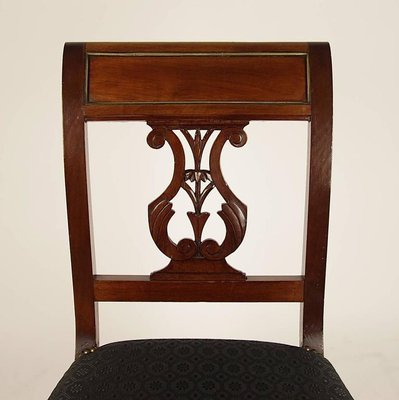 Directoire Mahogany Side Chairs with Brass Banding, Set of 4-KMT-727026