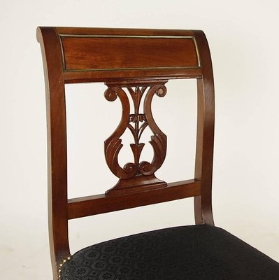 Directoire Mahogany Side Chairs with Brass Banding, Set of 4-KMT-727026