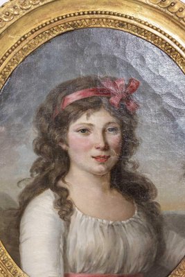 Directoire Portrait of a Young Woman, 1800s, Oil on Canvas, Framed-CEJ-1246177