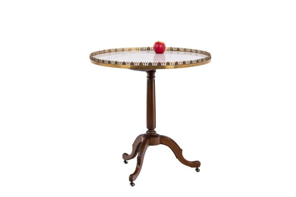 Directoire Style Pedestal Table in Mahogany and Marble, 1900-CEJ-1229613