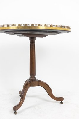 Directoire Style Pedestal Table in Mahogany and Marble, 1900-CEJ-1229613